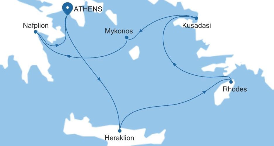 エーゲ海クルーズ地図